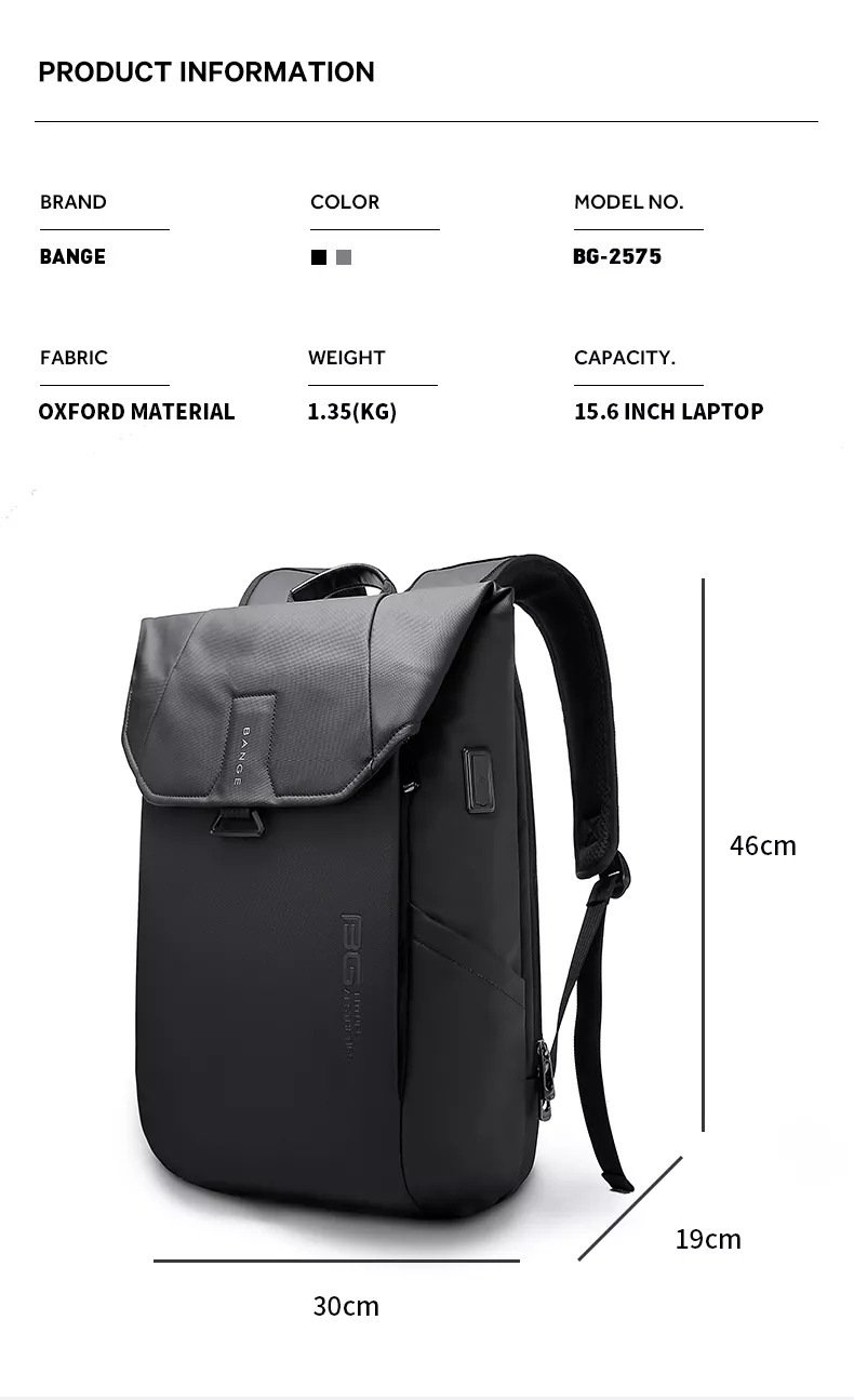 BANGE BG-2575 College Laptop Backpack – photo 5
