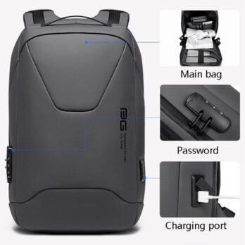 BANGE BG-22188 Waterproof Premium Lock System Business Office Laptop 15.6 Backpack