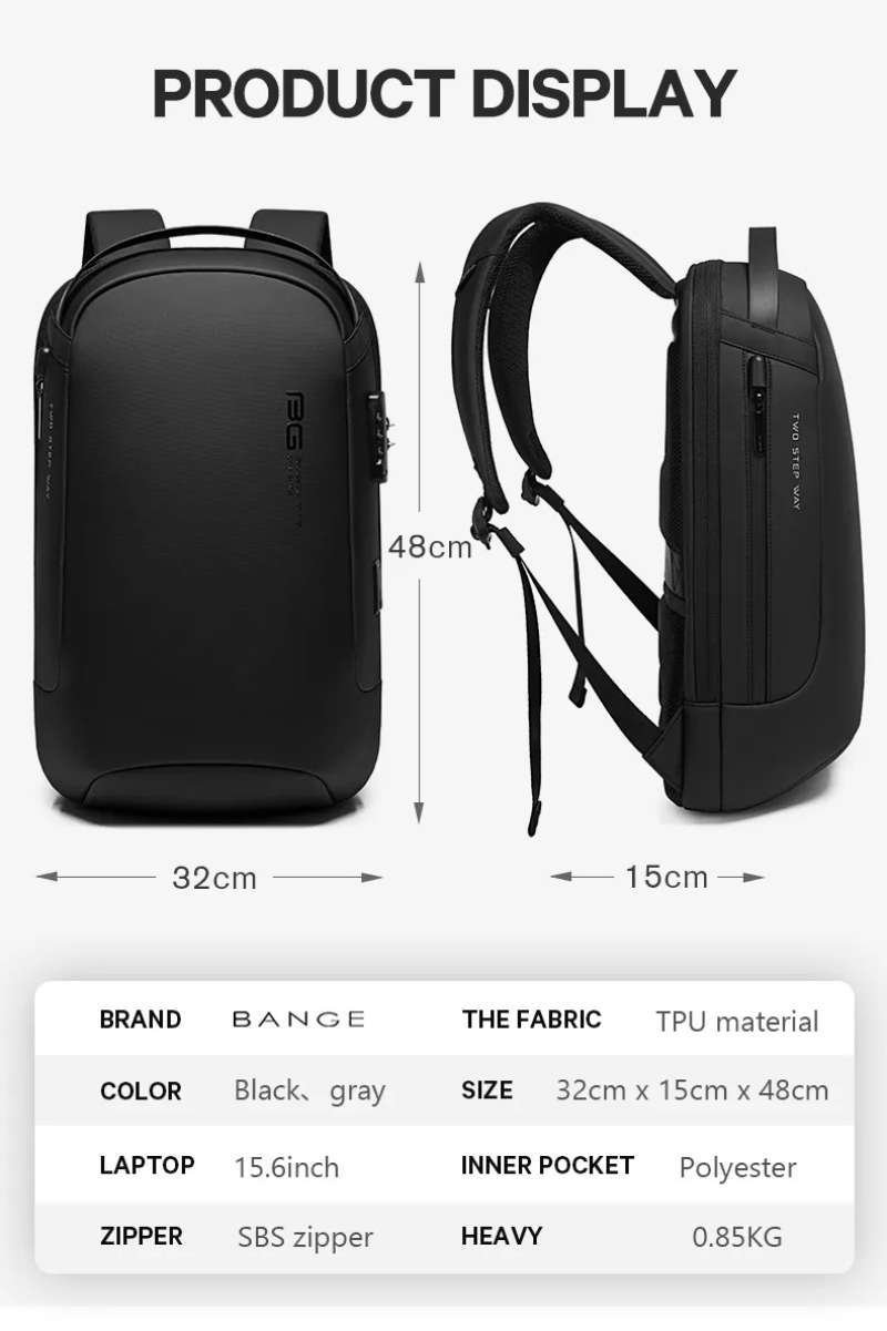 BANGE BG-7225 Anti Theft Laptop Backpack – photo 13