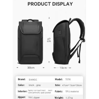 BANGE BG-7276 Anti Thief Waterproof TSA Lock Premium Office Laptop 15.6 Backpack