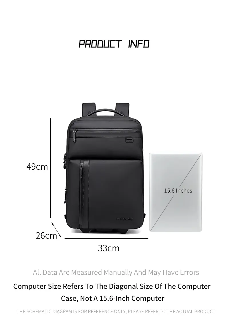 Arctic Hunter B00860 Backpack Trolley 800 | Premium Multifunction Travel & Laptop Backpack with Trolley System
