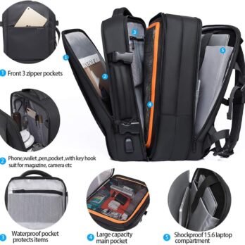 BANGE BG-1908 Multi Function Large Capacity Expendable Office Laptop Travel Backpack