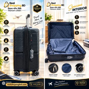 MD Brand Premium Unbreakable Orjinal PP Body 28″ China Trolley Luggage Set (3 Pcs – 20″, 24″, 28″)