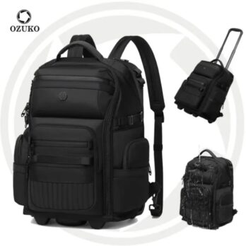 Ozuko 9820L Trolley Backpack – Premium Rolling Travel Bag for Modern Travelers